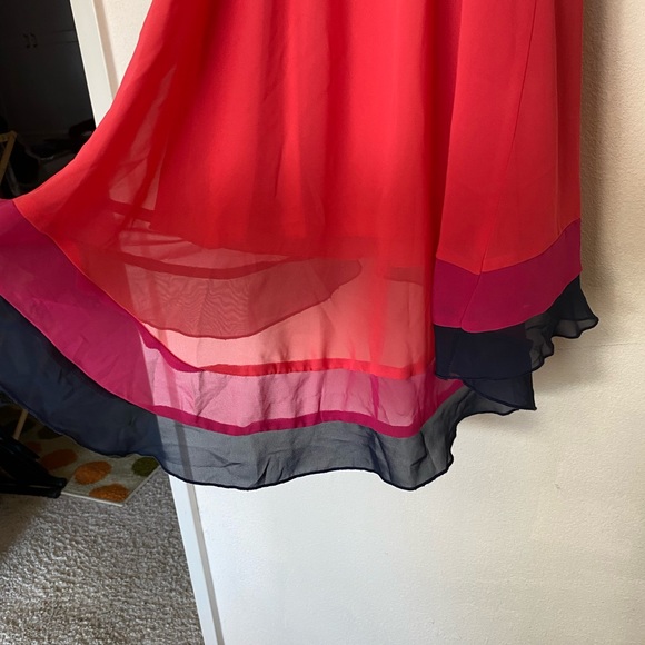 Girls Paper Doll Layered Sun Dress, Navy Pink Red, Tank, Size 10 Medium/large - Picture 6 of 8